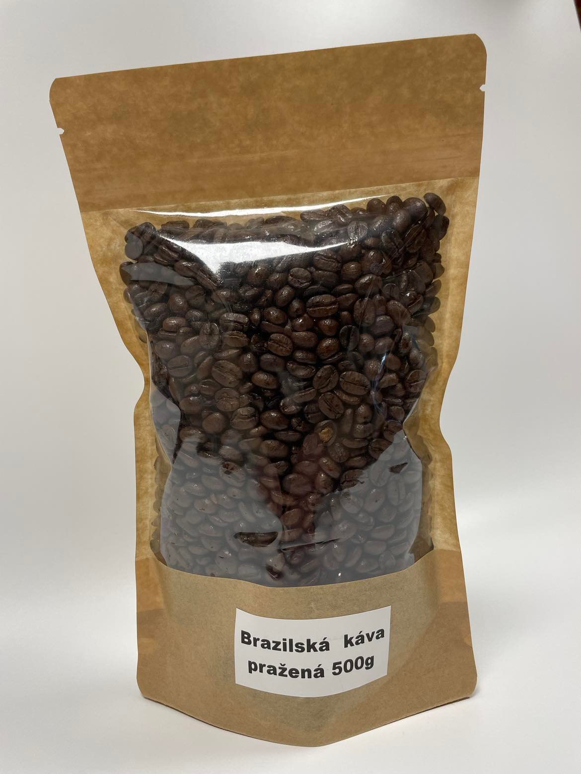 Brazilská zrnková káva pražená, 500g